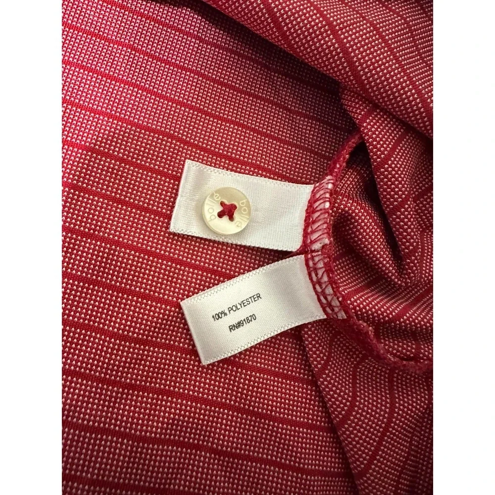 Bolle Golf Men's‎ L Striped Red Short Sleeve Shirt